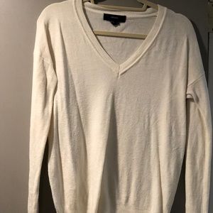 Forever 21 White v-neck sweater